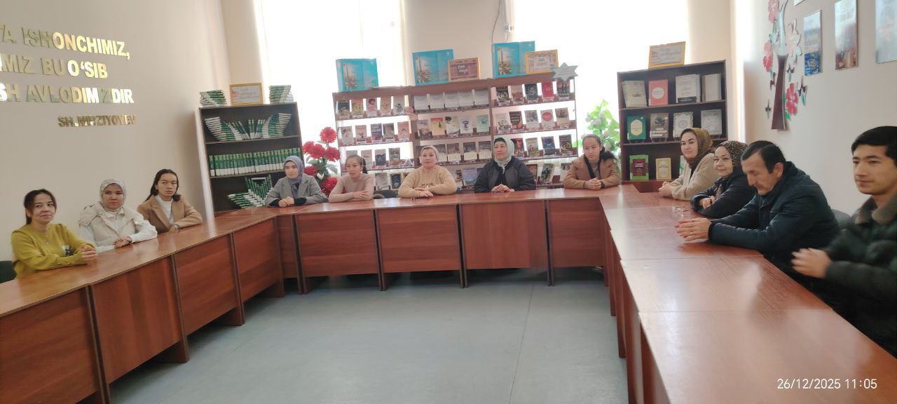 “Ma’naviyat soati” doirasida Prezidentimiz Shavkat Mirziyoyevning Oliy Majlisga va ko‘p millatli xalqimizga yo‘llagan Murojaatnomasini katta e’tibor va ko‘tarinki ruh bilan tingladilar.